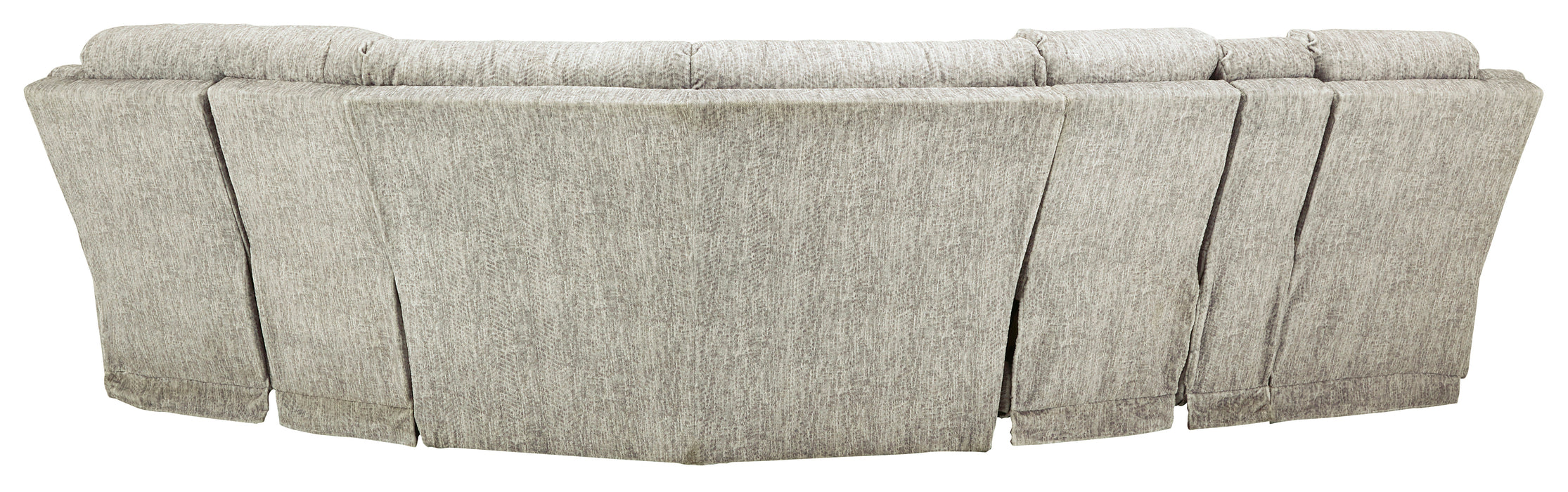 Family Den 3 Piece Power Reclining Sectional - Pewter / Left Facing Loveseat with Console