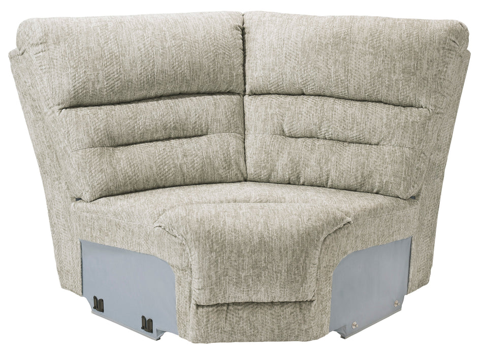 Family Den 3 Piece Power Reclining Sectional - Pewter / Right Facing Loveseat with Console