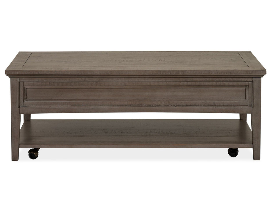Paxton Place - Rectangular Cocktail Table With Casters - Dovetail Gray