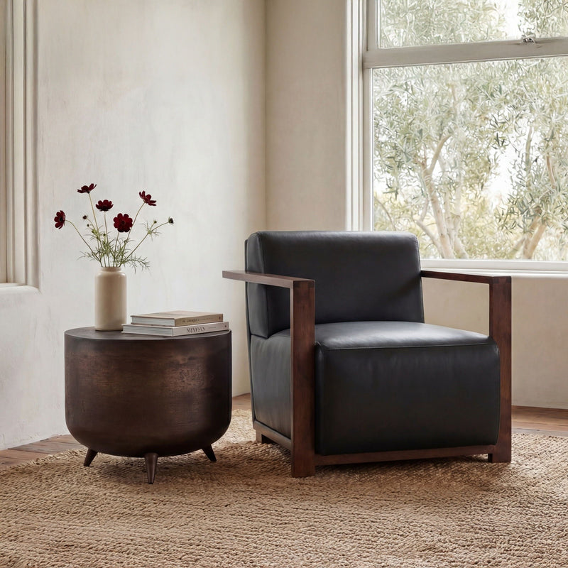 Barnes - Accent Chair - Black / Dark Brown