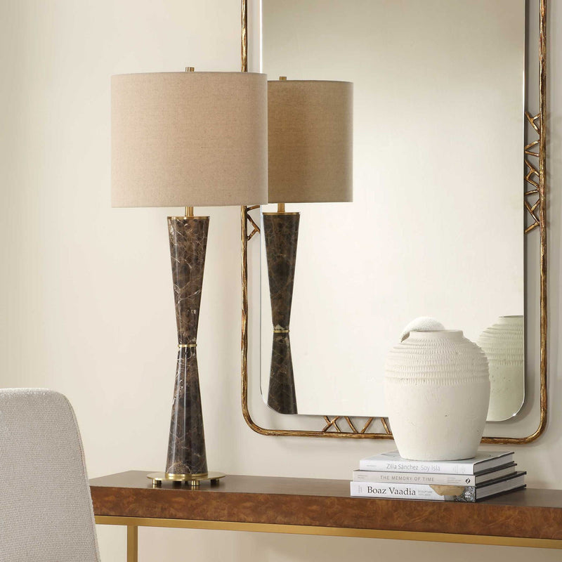 Jameson - Marble Cones Table Lamp - Brown