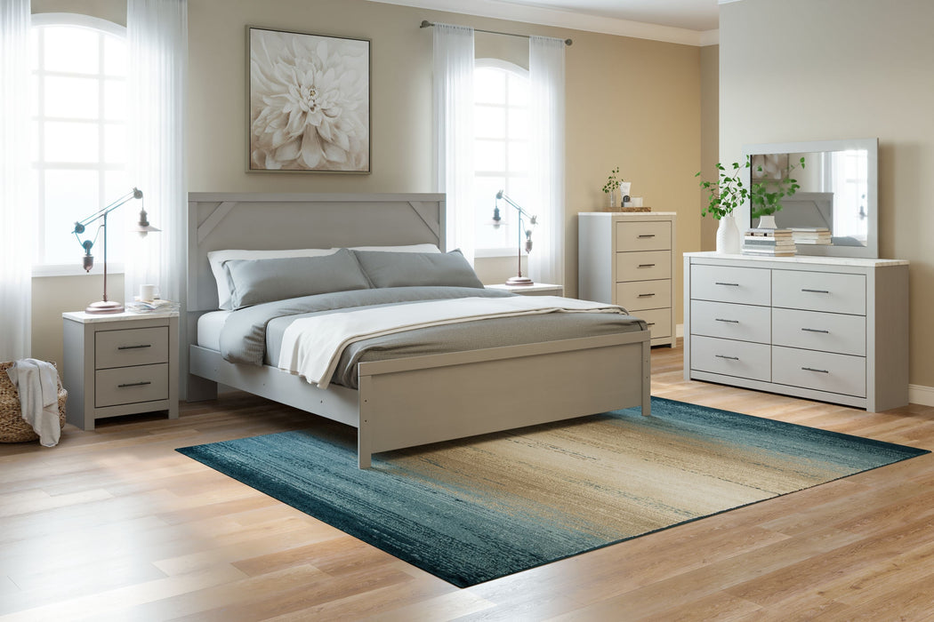 Cottenburg Light Gray / White Panel Bed - Full