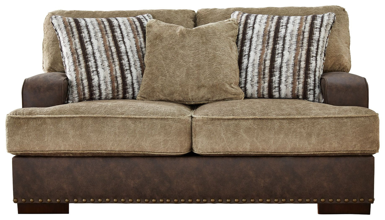 Alesbury Chocolate 4 Pc. Sofa, Loveseat, Chair And A Half, Ottoman