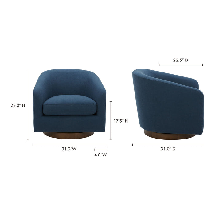 Oscy - Swivel Chair - Dark Atlantic / Blue