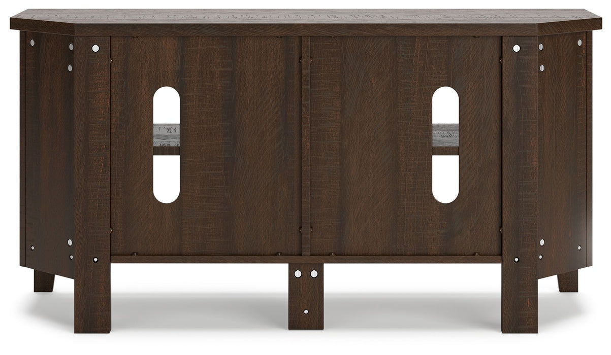 Camiburg Warm Brown Corner TV Stand