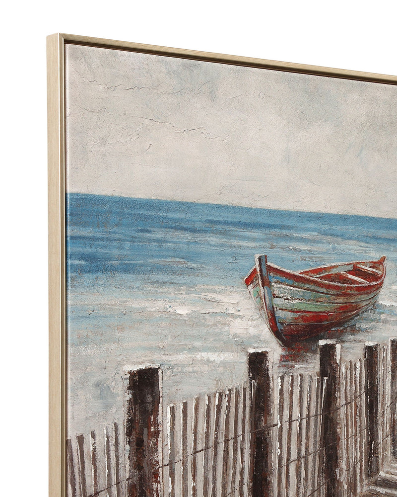 Camden Marsh Framed Canvas - Gray / Blue