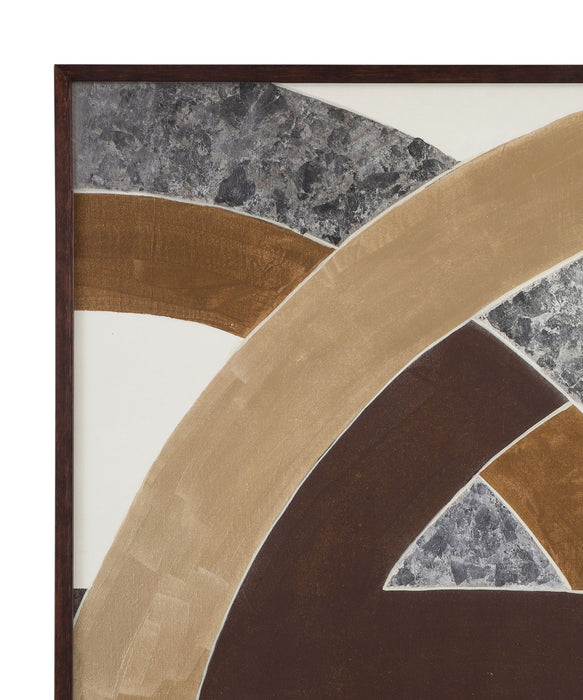 Neutral Geometry Framed Print (Set of 2) - Brown