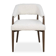 Austell - Shearling Dining Chair - Brown / White