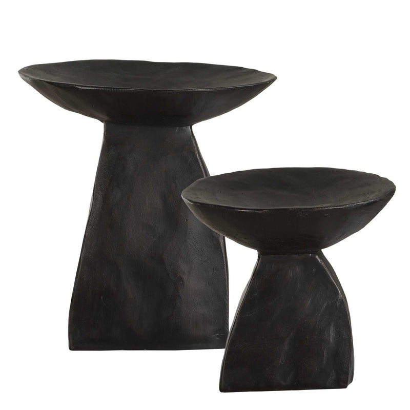 Shadow - Pedestal Bowls (Set of 2) - Black
