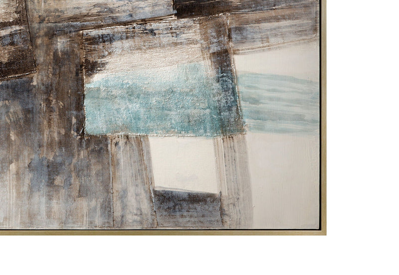 Framed Canvas Quiet Structure - Silver