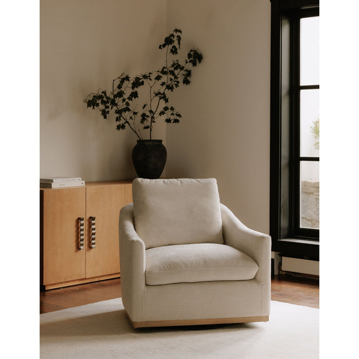 Linden - Fabric Swivel Chair - Soft Beige