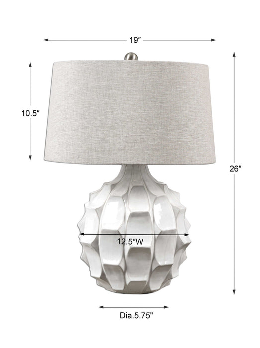 Guerina - Scalloped Lamp - White