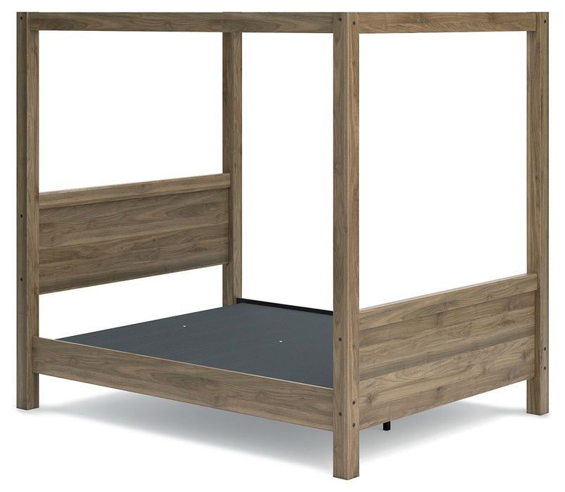 Aprilyn Light Brown Canopy Bed - Full