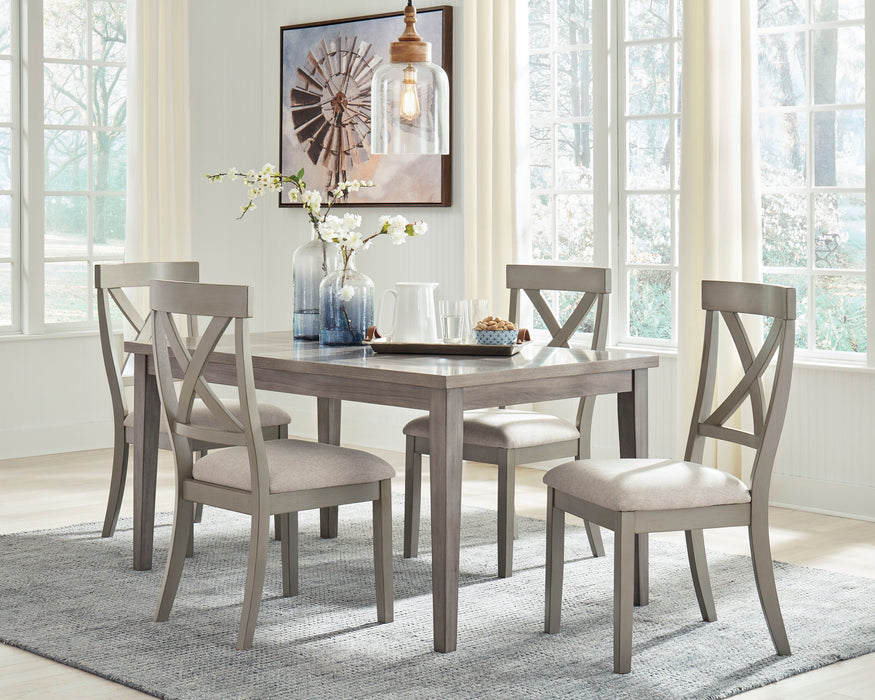 Parellen Gray 5 Pc. Dining Room Table, 4 Side Chairs