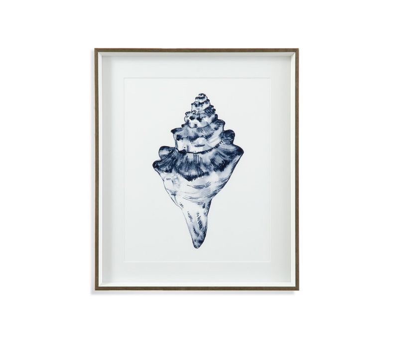 Quiet Conchin Indigo III Framed Print - Blue