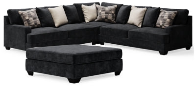 Lavernett 3-Piece Sectional and Oversized Ottoman