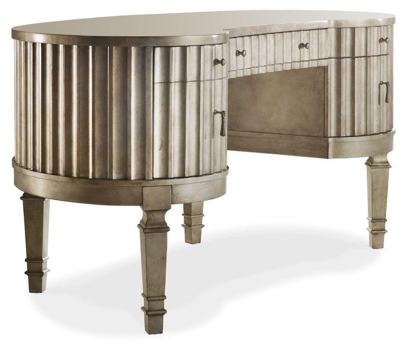 Melange - Fluted Kidney Desk - Silver