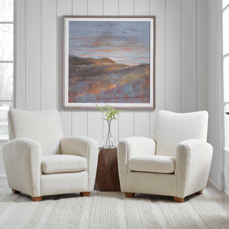 Dawn On The Hills - Framed Print - Purple