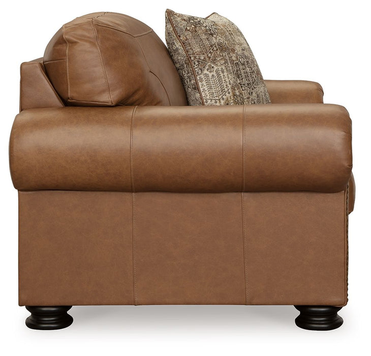 Carianna Leather Chair And A Half - Caramel