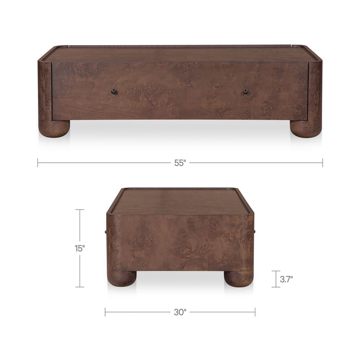 Gibson - Coffee Table - Burl / Brown
