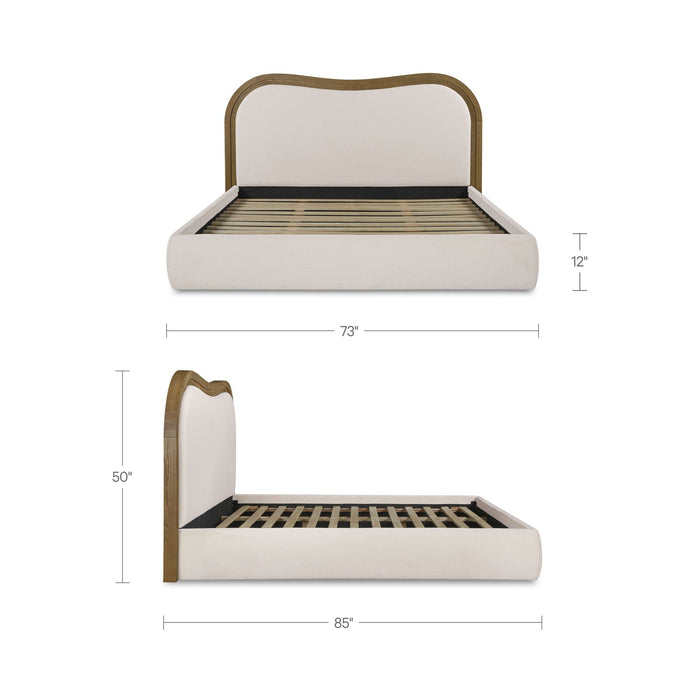 Camilla - Queen Bed - Oat / White / Beige