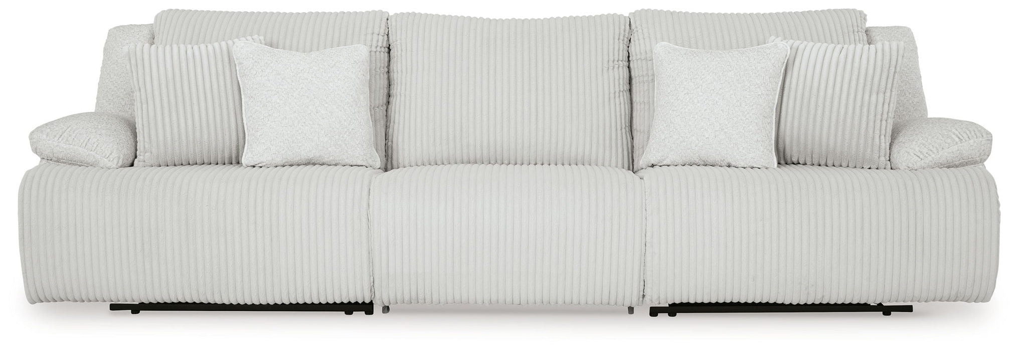 Top Tier - 3-Piece Sectional Sofa With RAF And LAF Recliner - Alloy