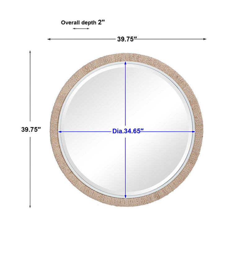 Carbet - Round Rope Mirror - Light Brown