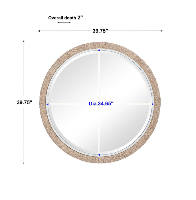 Carbet - Round Rope Mirror - Light Brown