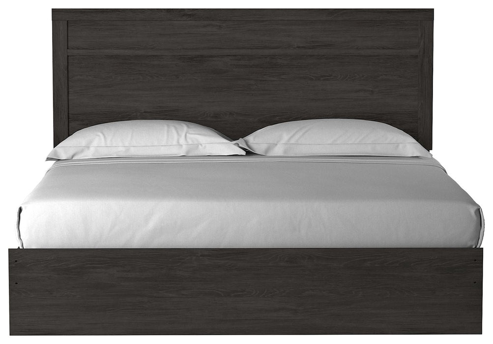 Belachime Black Panel Bed - King