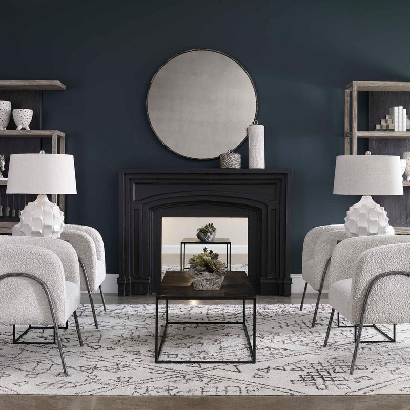 Guerina - Scalloped Lamp - White