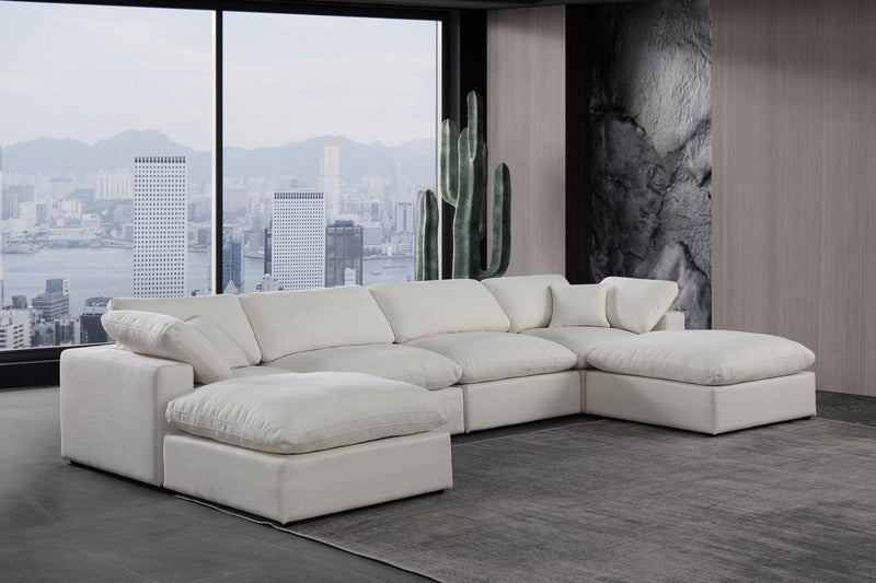 Comfy - 6 Piece Linen Modular Double Chaise Sectional
