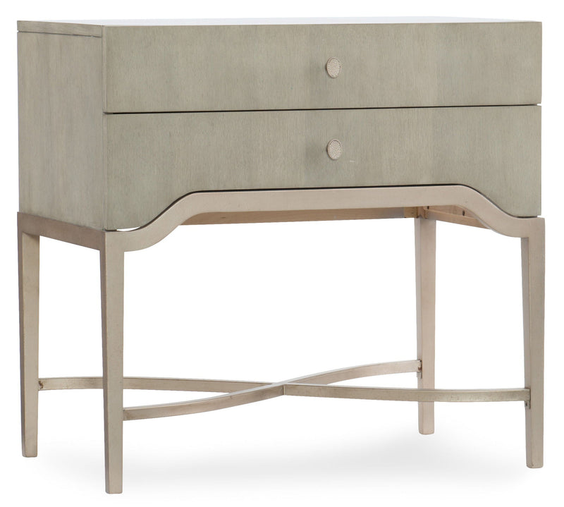 Elixir - 2-Drawer Nightstand - Silver