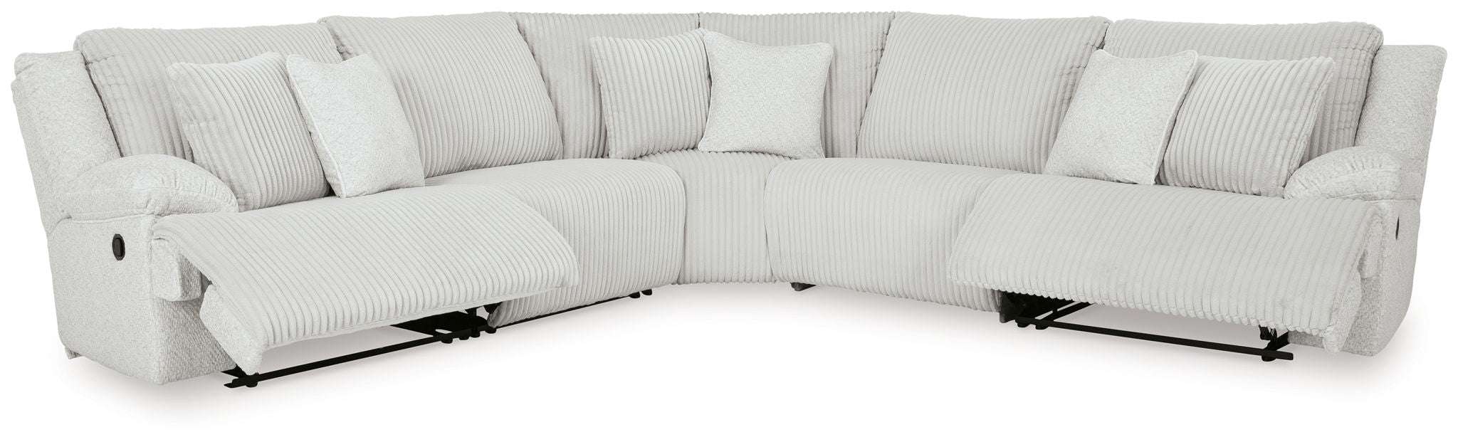 Top Tier - 5-Piece Reclining Sectional - Fabric - Alloy