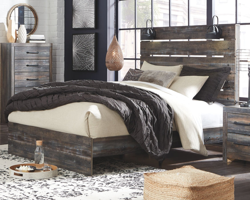 Drystan Brown / Beige Panel Bed - Queen