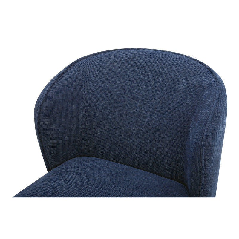Larson - Fabric Rolling Dining Chair - Navy Blue