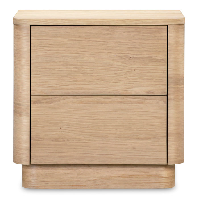 Round Off - Tall Nightstand - Light Brown / Oak