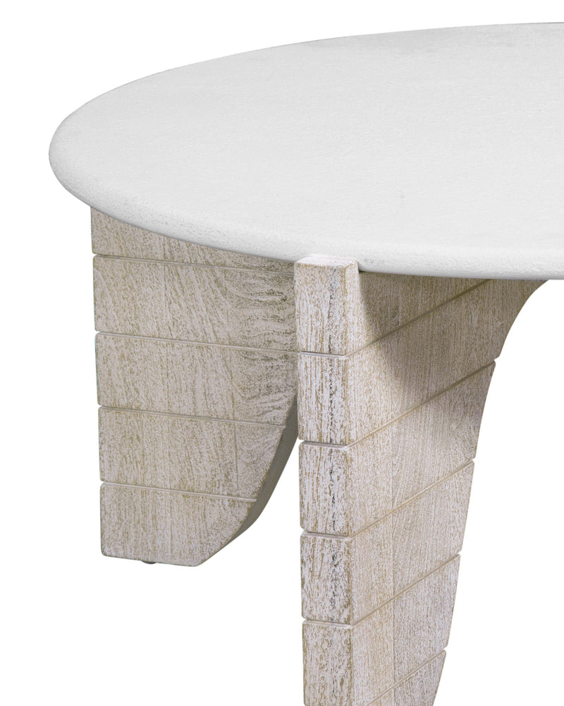 Bali - Round Cocktail Table - White Wash / Faux Plaster