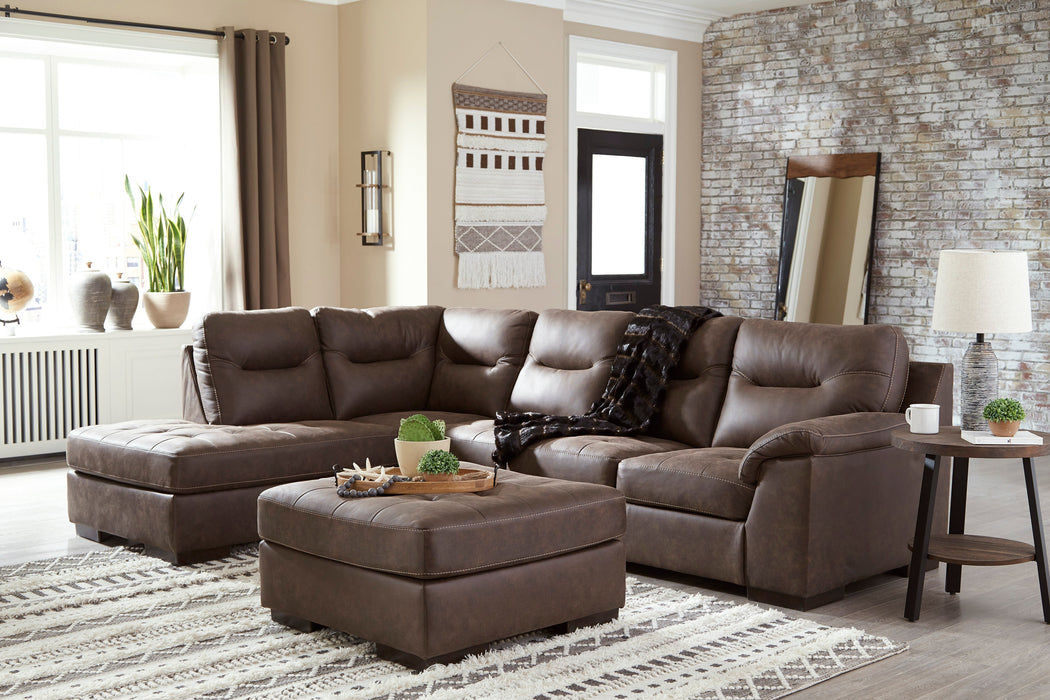 Maderla 2pc Sectional RAF Sofa with LAF Corner Chaise - Walnut - Furniture Depot (6674999247021)