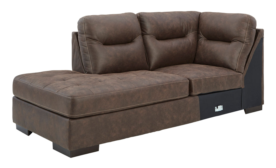 Maderla 2pc Sectional RAF Sofa with LAF Corner Chaise - Walnut - Furniture Depot (6674999247021)