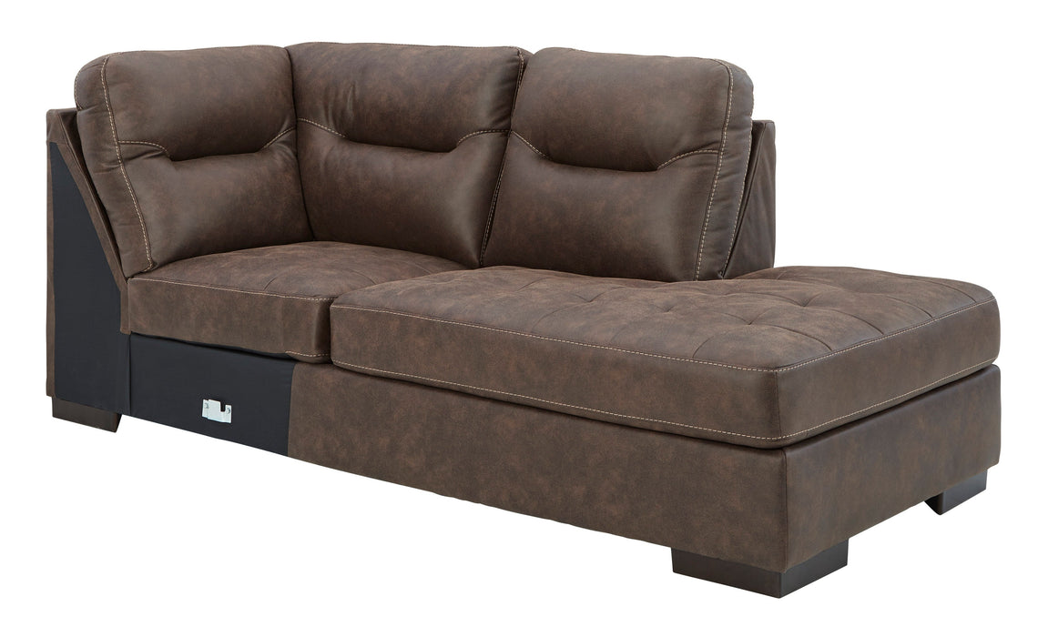 Maderla 2pc Sectional LAF Sofa with RAF Corner Chaise - Walnut - Furniture Depot (6675004129453)