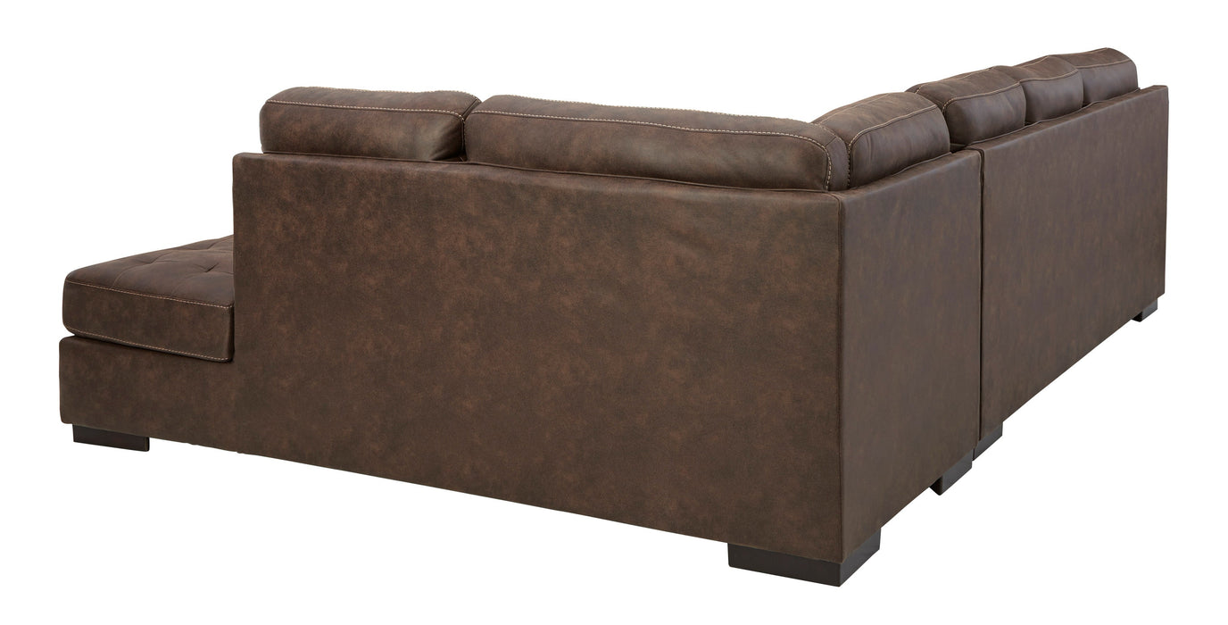 Maderla 2pc Sectional LAF Sofa with RAF Corner Chaise - Walnut - Furniture Depot (6675004129453)