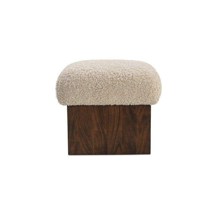 Serge - Ottoman Faux Shearling - Cream / White / Dark Brown