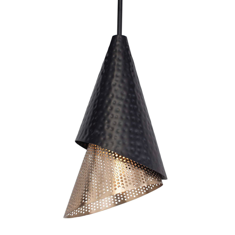 Apollo - 1 Light Mini Pendant - Black / Gold