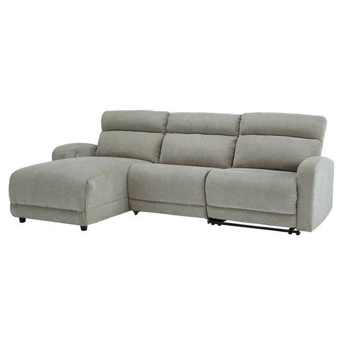 Colleyville 3 Piece Power Reclining Sectional with Chaise - Stone / Left Facing