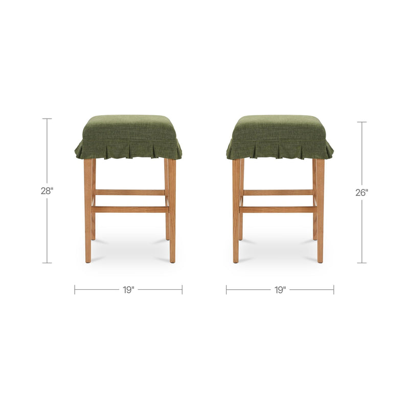 Anna - Counter Stool - Green / Light Brown