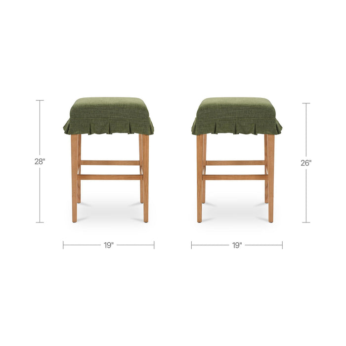 Anna - Counter Stool - Green / Light Brown