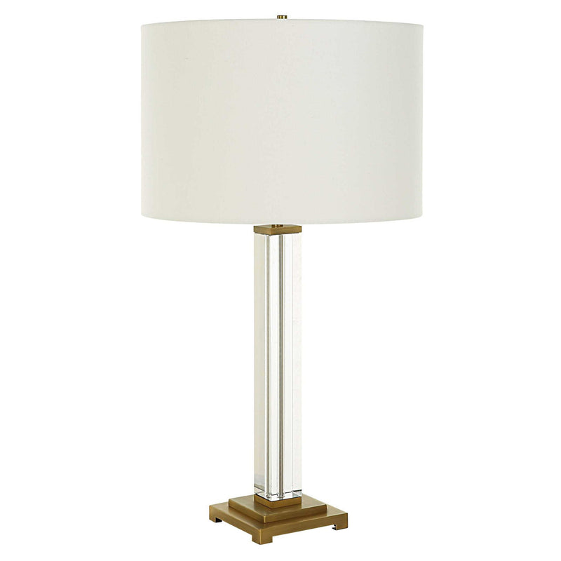 Crystal Column - Table Lamp - Silver