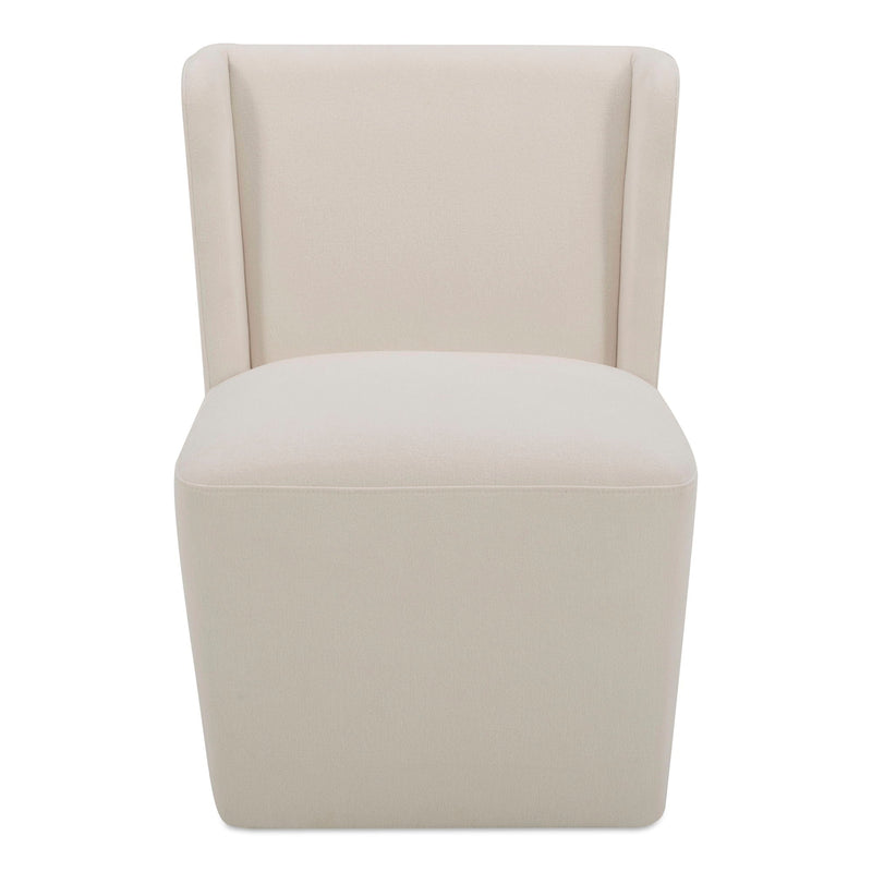 Cormac - Rolling Dining Chair - Cream / White