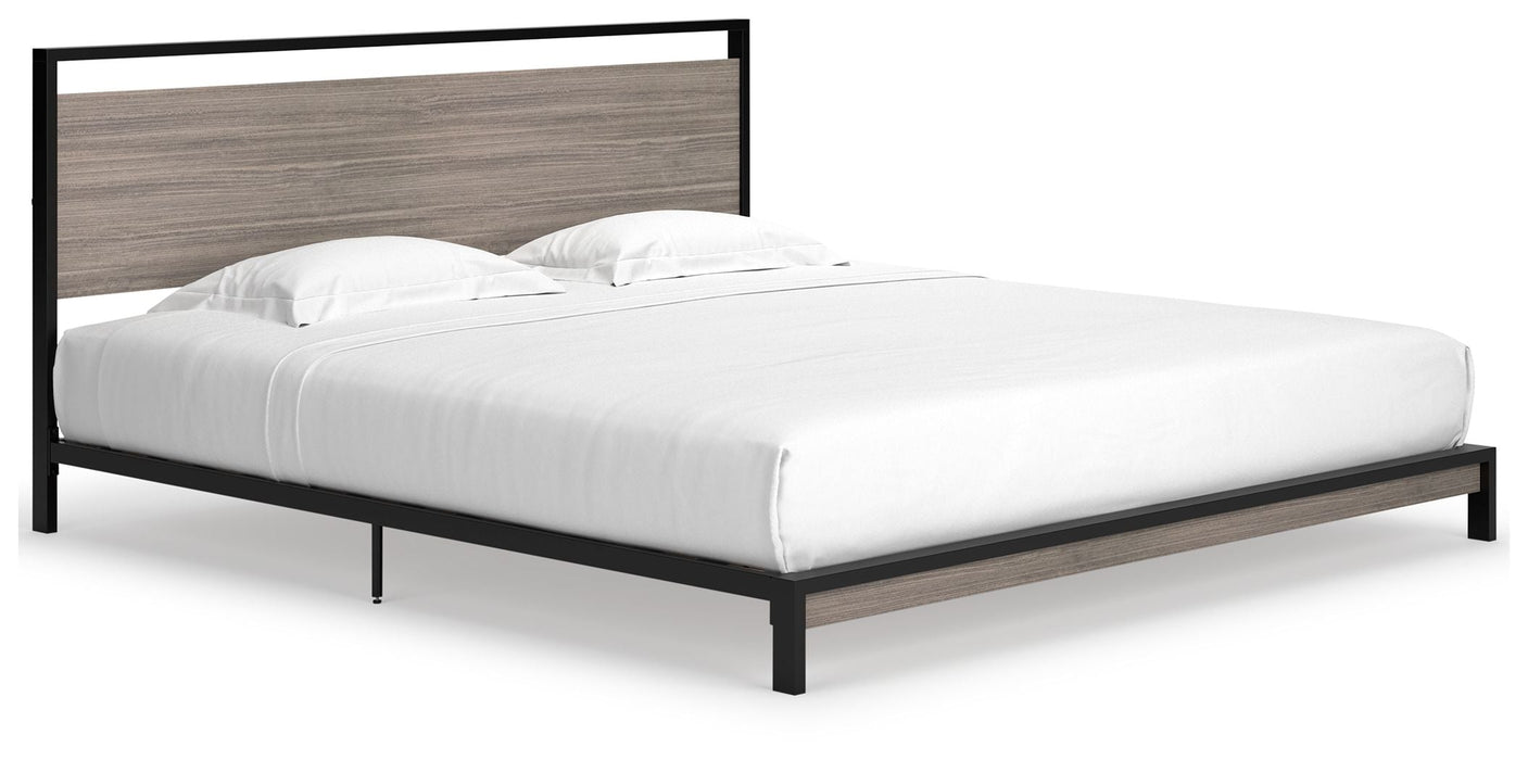 Dontally Gray / Black Platform Bed - King