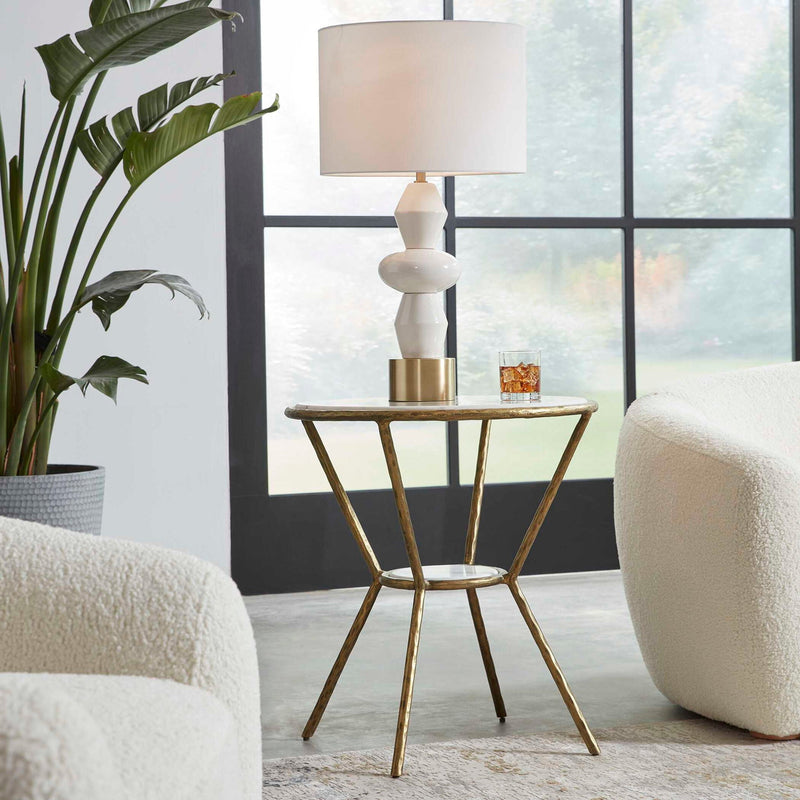 Refuge - Round White Side Table